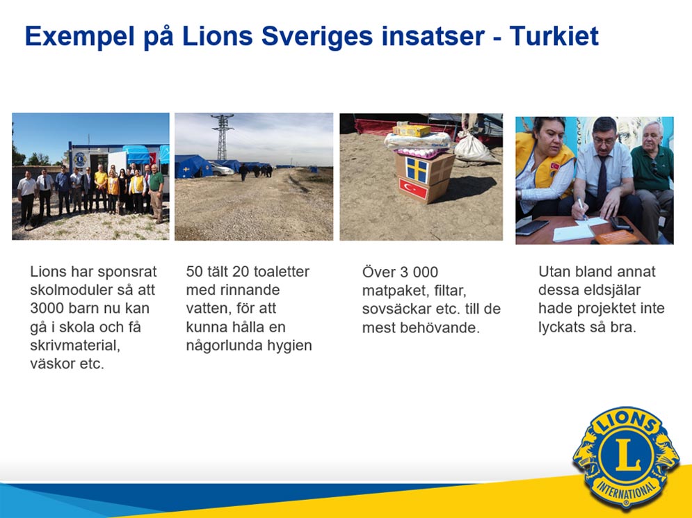 Lions Distrikt 101 V Bildspel Tält, filtar och matpaket till flyktingar | Lions Club